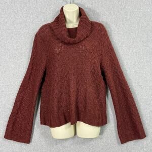 Peruvian Connection Cowl Neck Sweater Size L Baby Alpaca Wool Quiet Luxury Cozy